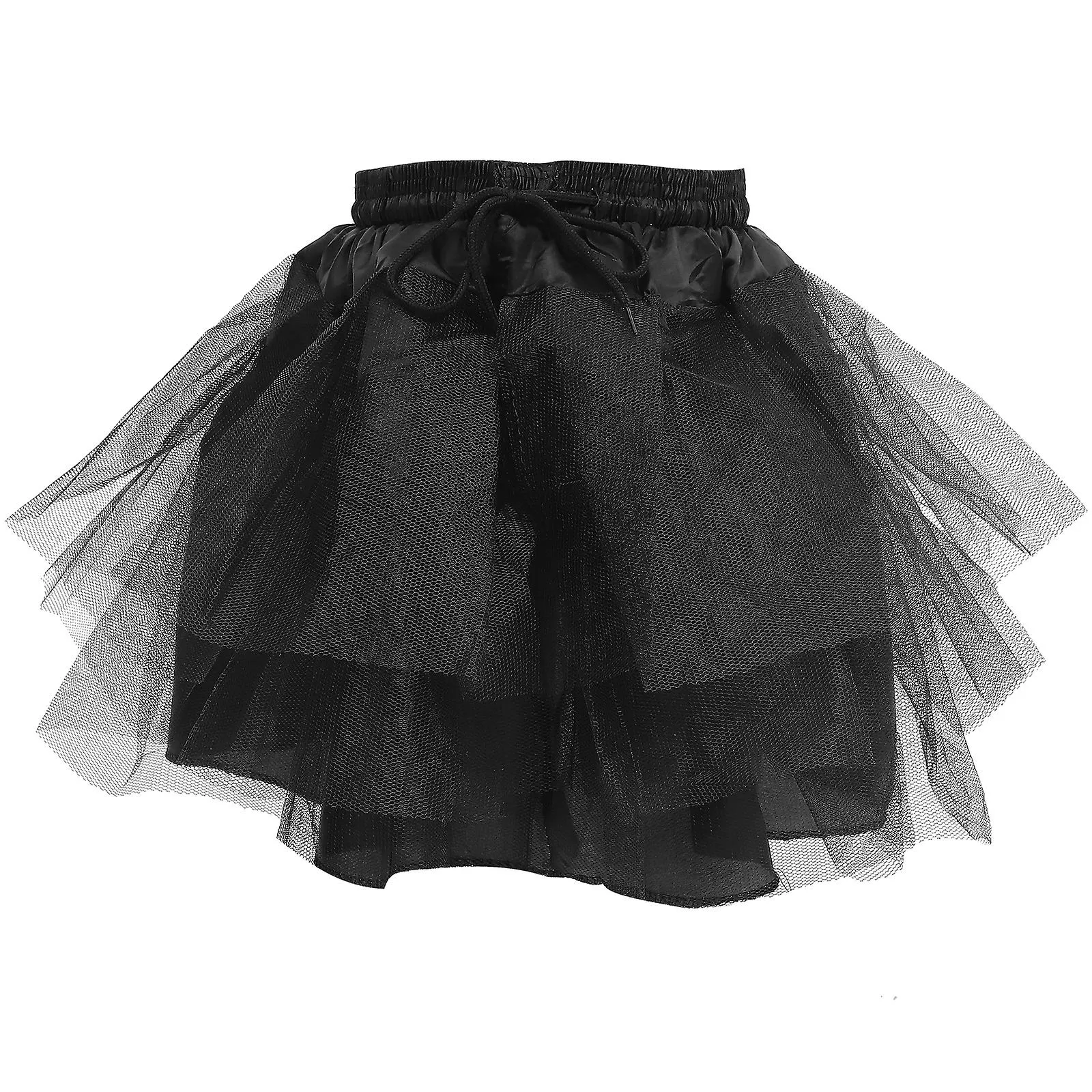 1PC Boda Flor Niños Enagua Tutú Falda Crinolina Falda Corta Deshuesada Abrazadera Niños Enagua Para Niña Vestida De Negro Talla 