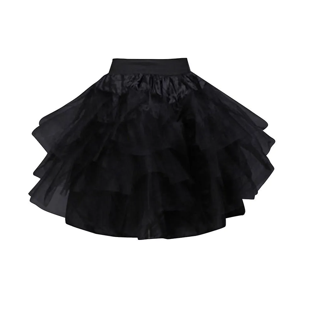 1PC Boda Flor Niños Enagua Tutú Falda Crinolina Falda Corta Deshuesada Abrazadera Niños Enagua Para Niña Vestida De Negro Talla 