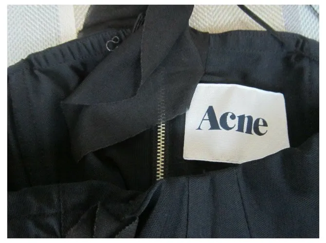 Acne Vestido corsé con volantes Negro 