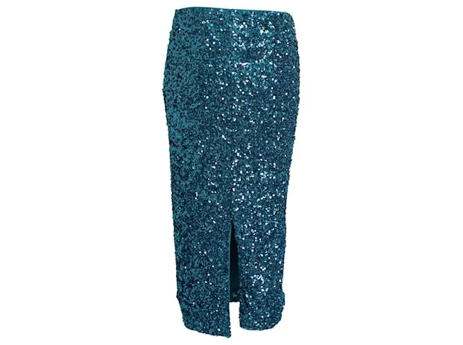 Autre Marque Falda Midi Rotate Birger Tasha Glitter en Poliéster Turquesa 