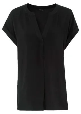 Blusa de viscosa sostenible Negro