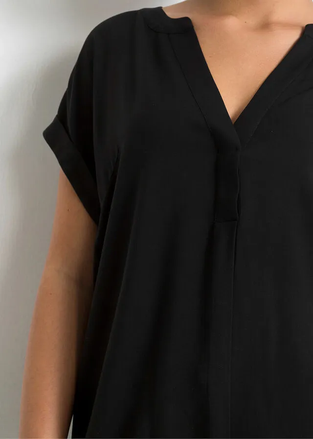 Blusa de viscosa sostenible Negro