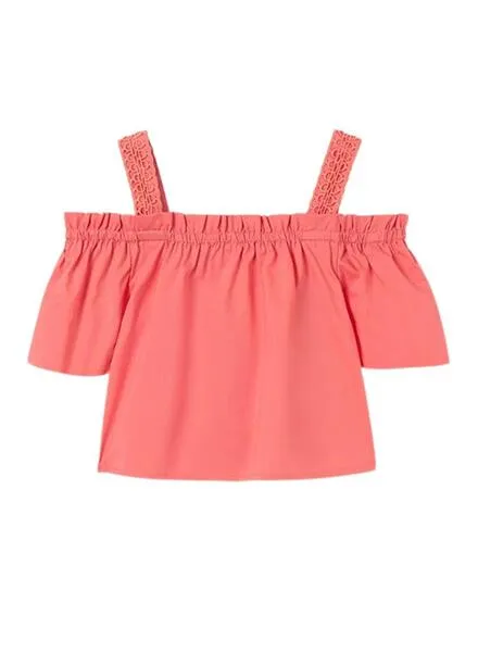 Blusa Mayoral Popelín Rosa Para Niña