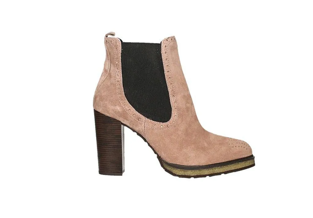 Botin Ante Rosa Elasticos Laterales y Picados