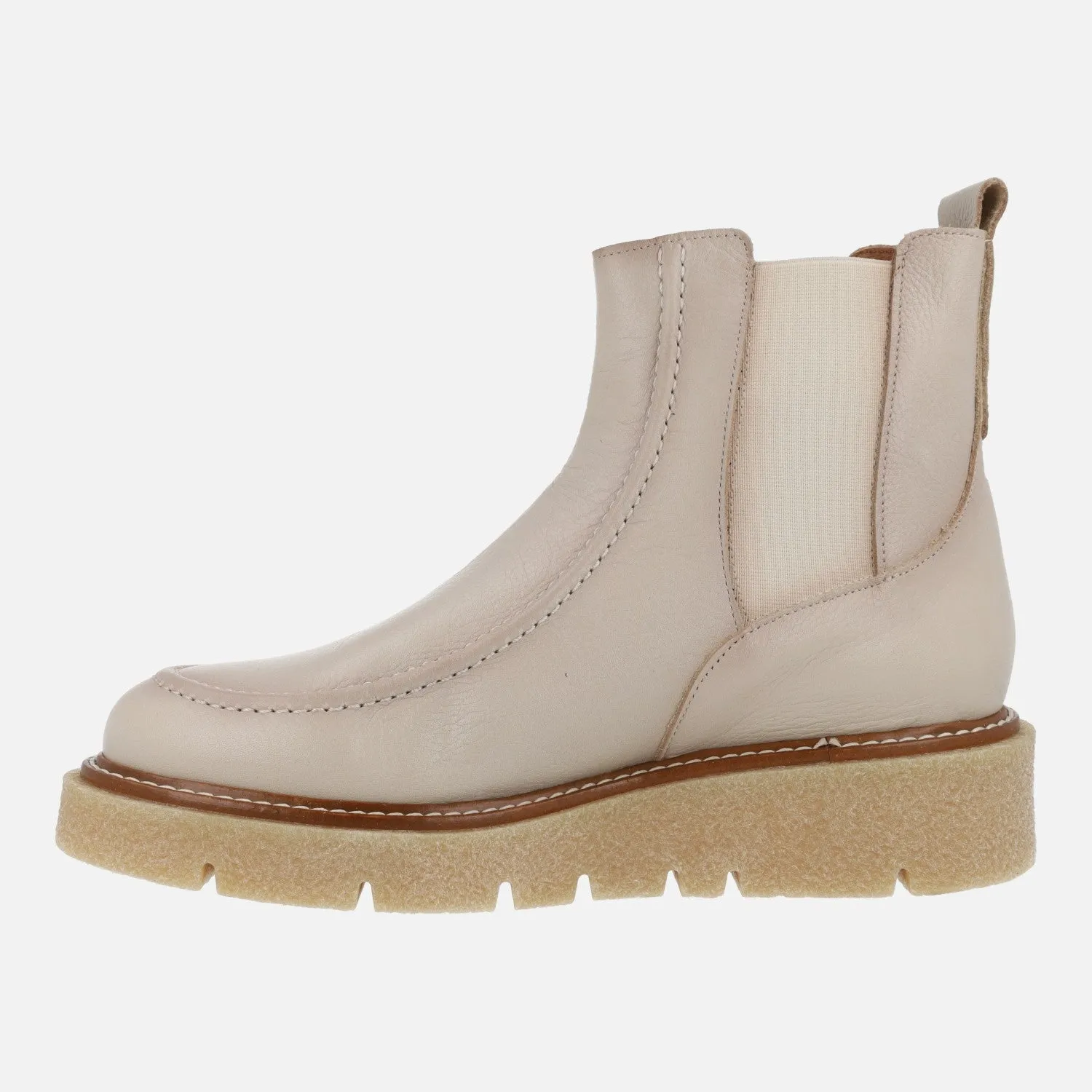 Botines de piel estilo chelsea con plataforma de goma