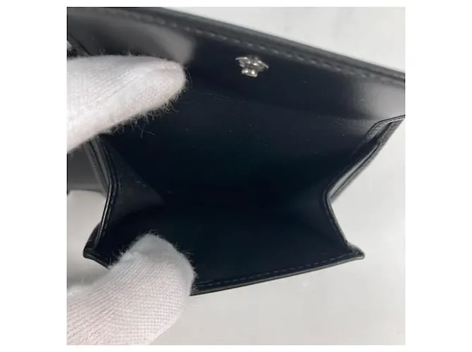 BULGARI BILLETERA BIFOLD DE CUERO NEGRO BVLGARI 