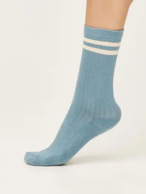 Calcetines retro de algodón orgánico azul celeste