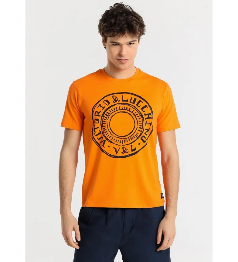 Camiseta de manga corta con dibujo logo al carboncillo