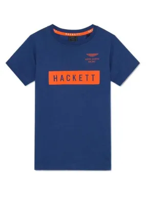 camiseta hackett amr logo azul para niño