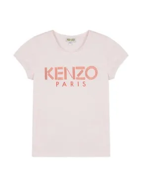 Camiseta Kenzo Logo JG Rosa Para Niña