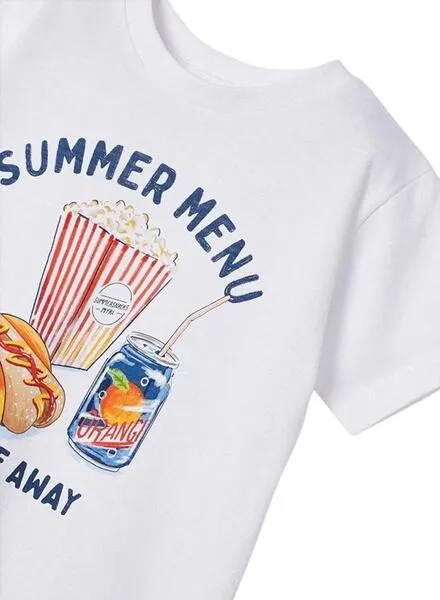 Camiseta Mayoral Summer Snacks Blanco Para Niño