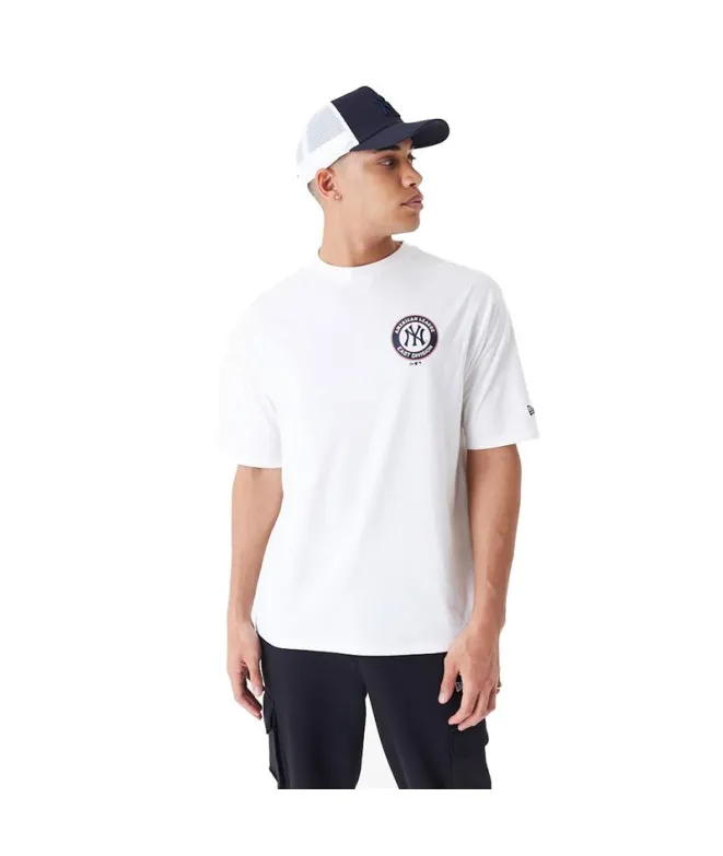 Camiseta New Era Mlb Player Graphc Oversized New York Yankees Blanco Hombre