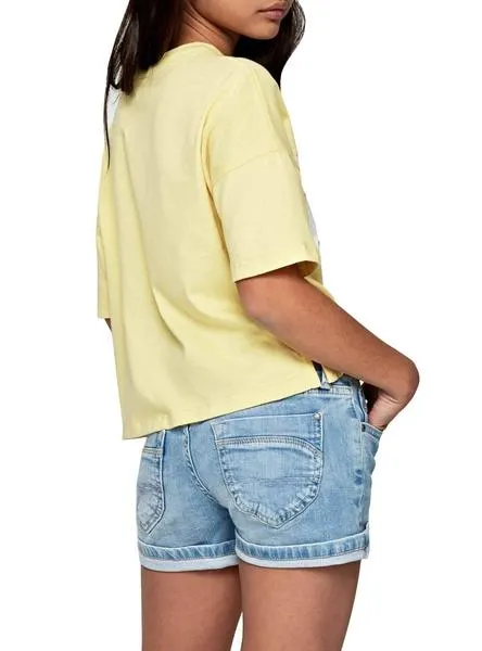 camiseta pepe jeans maylis amarillo para niña