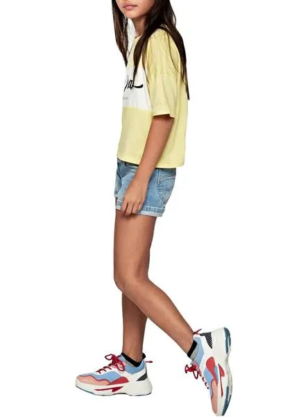 camiseta pepe jeans maylis amarillo para niña