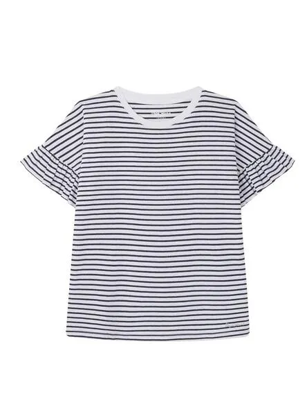 Camiseta Pepe Jeans Oneida Rayas Blanco Para Niña