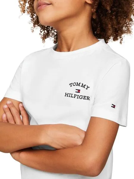 Camiseta Tommy Hilfiger Logo Blanco Para Niño