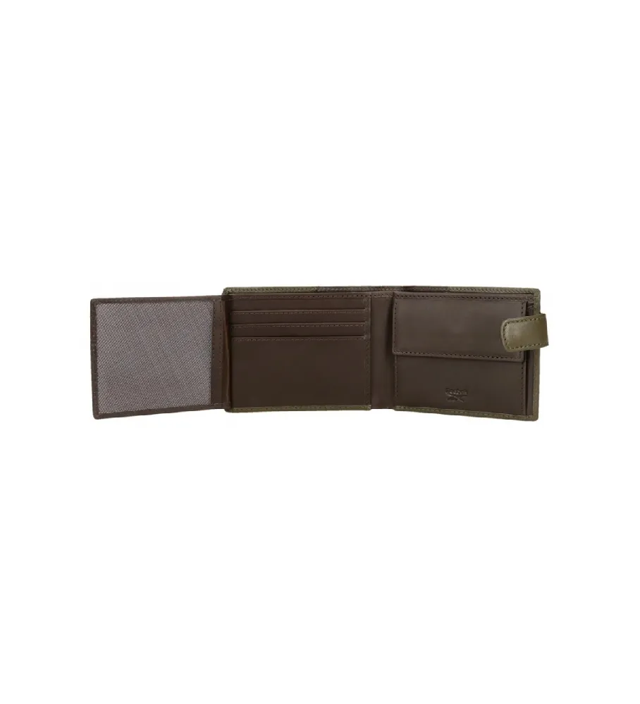 Cartera horizontal Club con cierre de click verde