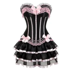 Corsés sexy para mujer Overbust Corsé y falda Set Tutu Corselet S-6xl Yj51-2