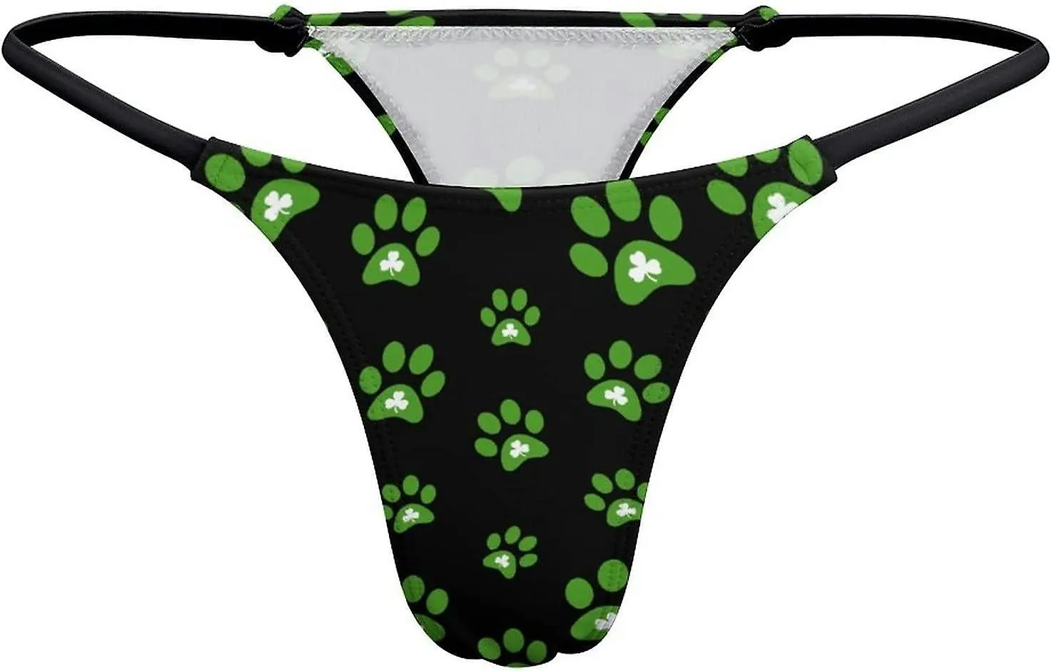 DOG PAW PRINT CLOVER GSTRING THONGS WOMEN'S TBACK UNDERWEAR PANTYWE462