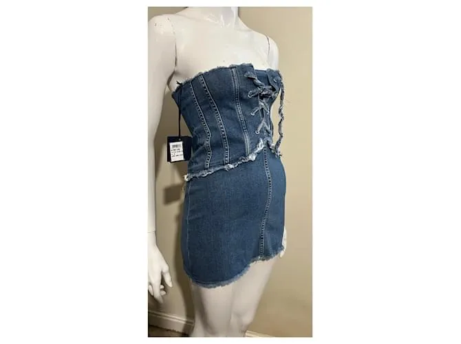 Liu.Jo Liu.vestido estilo corsé de denim elástico Jo Azul 