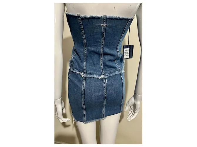 Liu.Jo Liu.vestido estilo corsé de denim elástico Jo Azul 