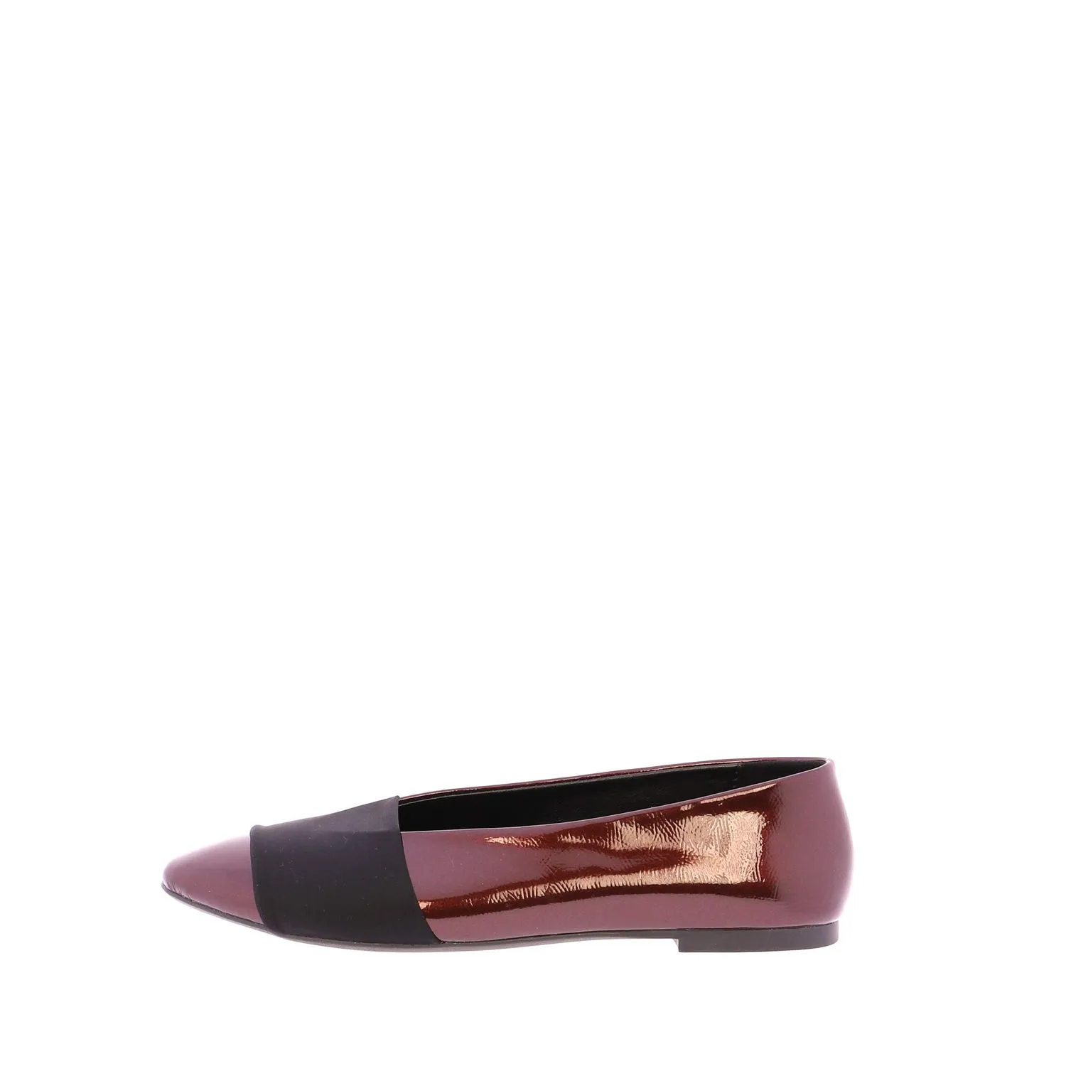 Mocasines De Piel Sintética Y Textil Eferri Z601 Tacón 1 Cm, Burdeos (tallas De 36 A 39)