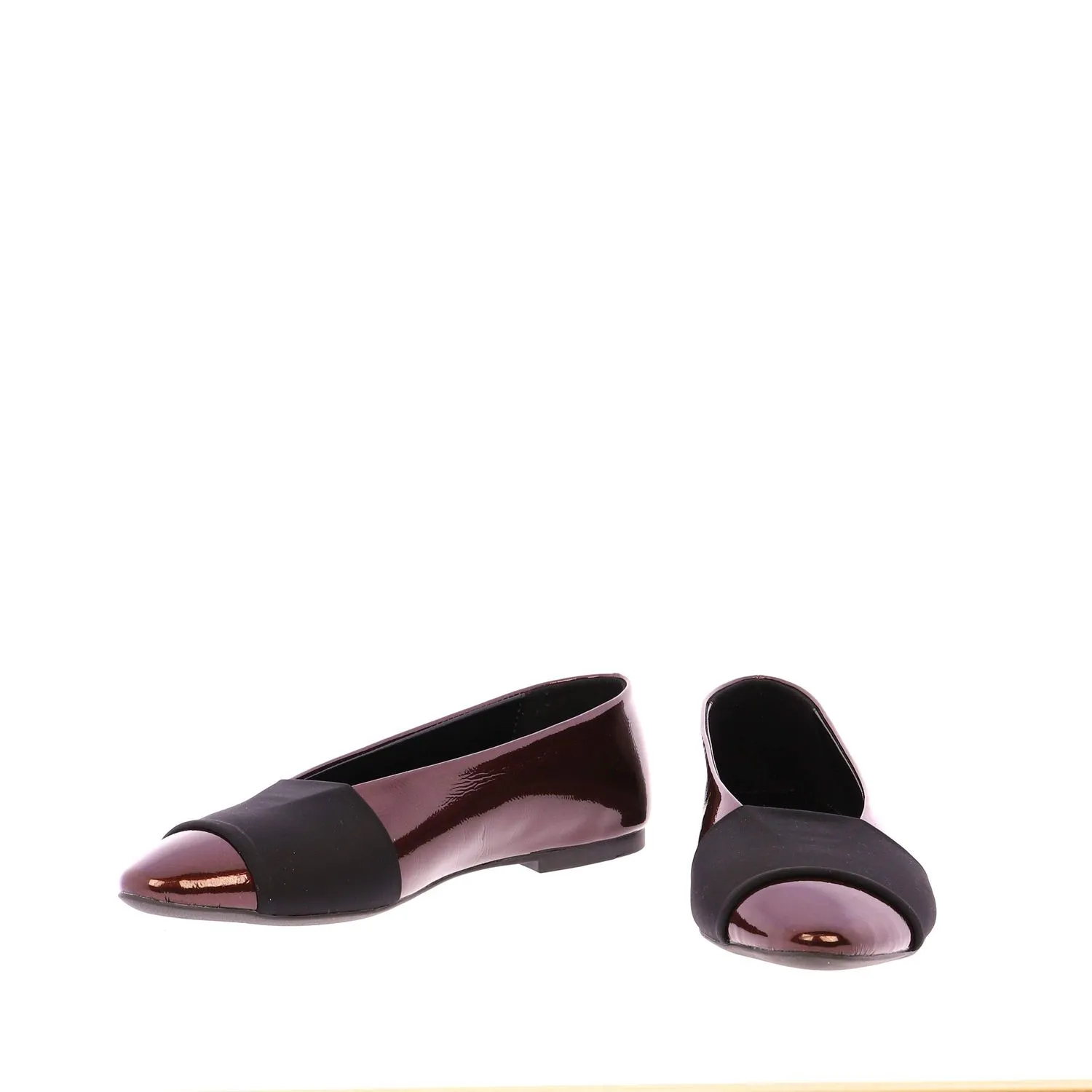 Mocasines De Piel Sintética Y Textil Eferri Z601 Tacón 1 Cm, Burdeos (tallas De 36 A 39)