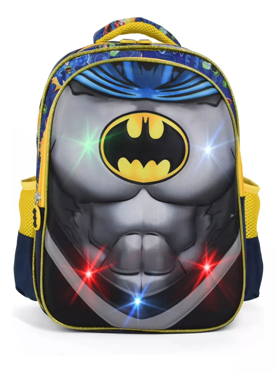 Mochila Niño Infantil Escolar Superheroes Luces Mch-60