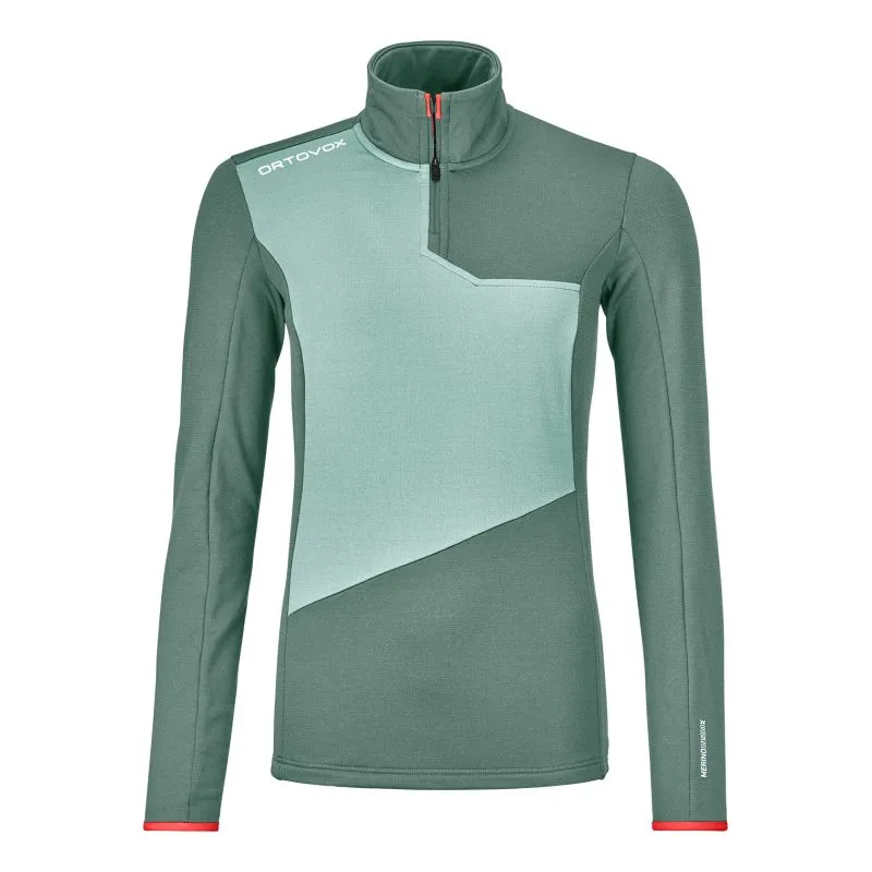 Mujer Ortovox Fleece Light Zip Neck (Artic Grey) jersey polar