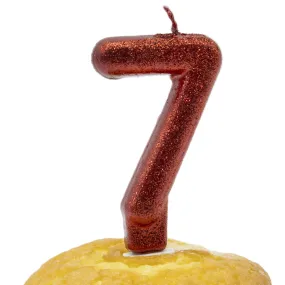 Numero 7 Vela Cumpleaños 7 Cm Rojo
