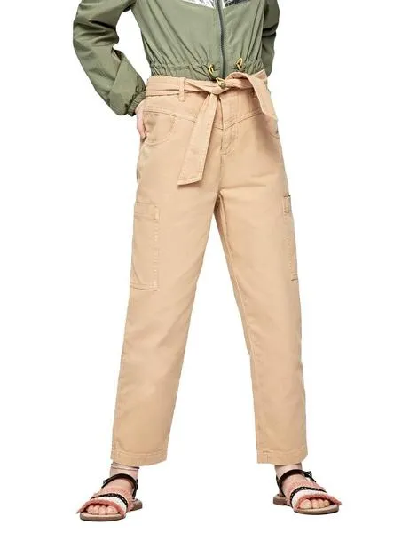 pantalon pepe jeans piti beige para niña