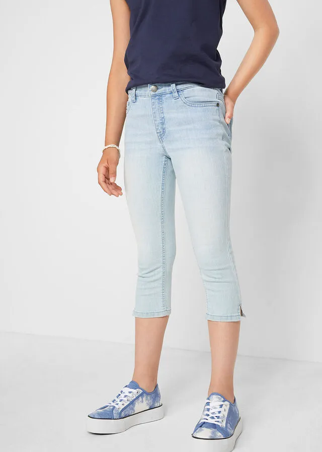 Pantalón capri para niña Denim hielo