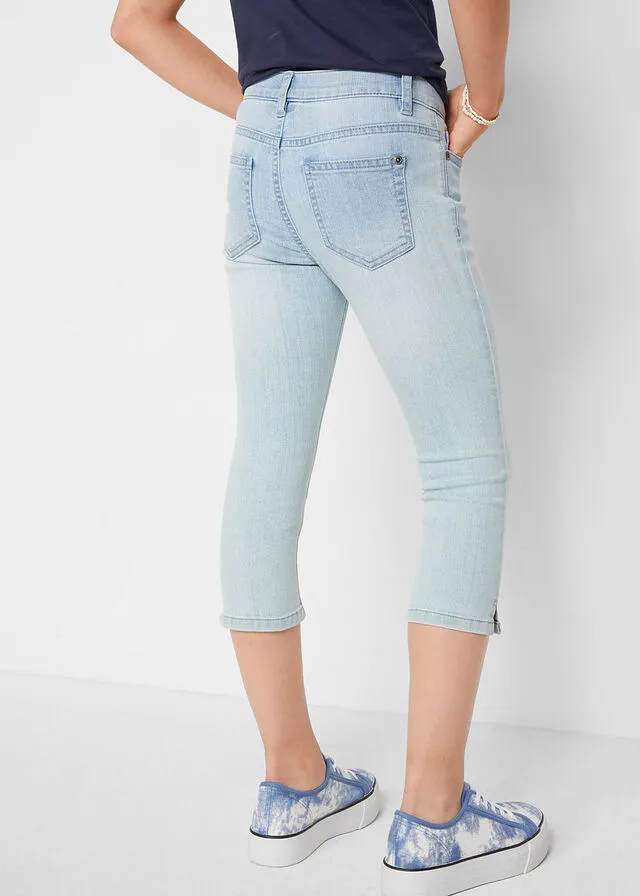 Pantalón capri para niña Denim hielo