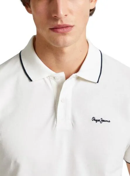 Polo Pepe Jeans Hans Blanco Para Hombre