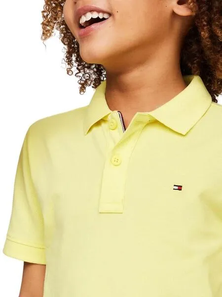 Polo Tommy Hilfiger Flag Amarillo Para Niño