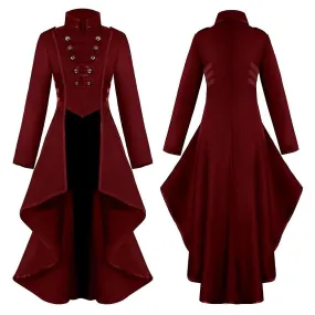 Retro Mujeres Gótico Steampunk Botón Corsé Traje Abrigo Jacke Medieval Jacke