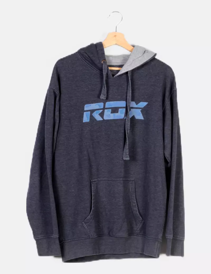 Rox Sudadera azul print logo