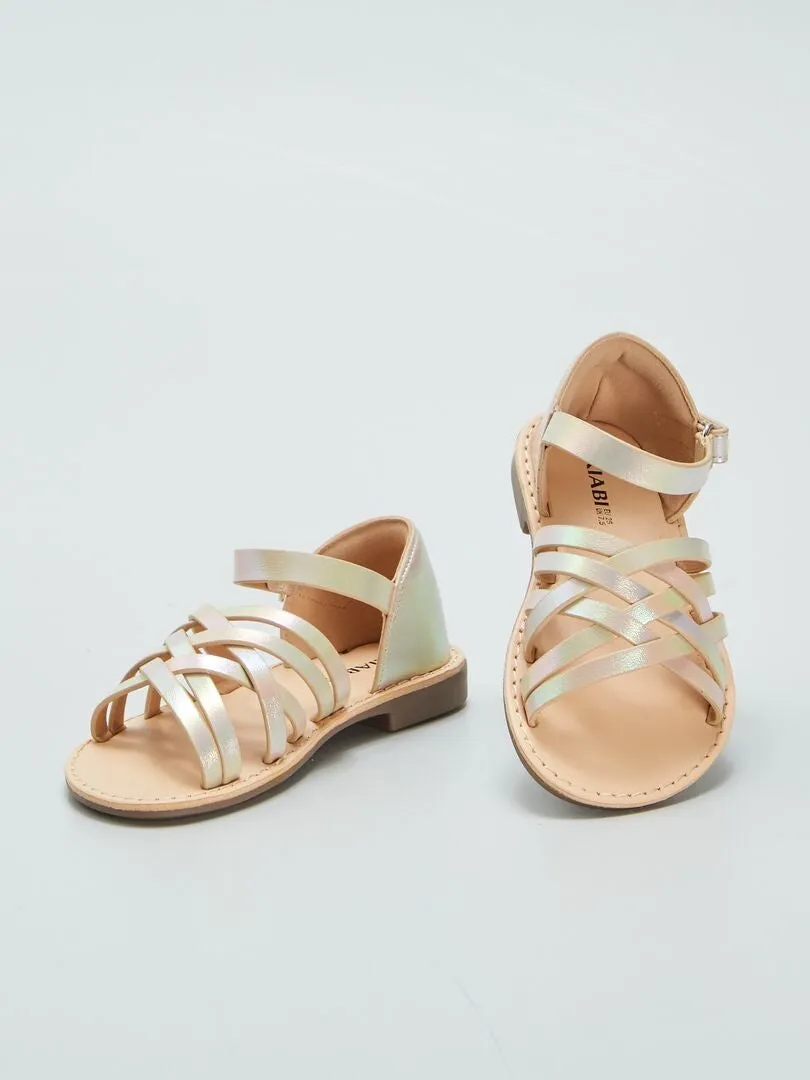 SANDALIAS IRISADAS  AMARILLO