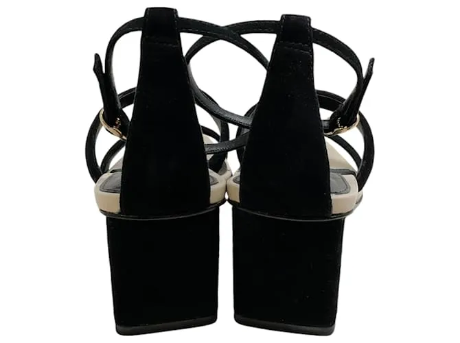 Sandalias Lally Pillar 60 de ante negro Alexandre Birman 