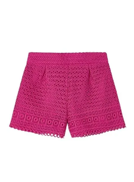 Short Mayoral Guipur Fucsia Para Niña