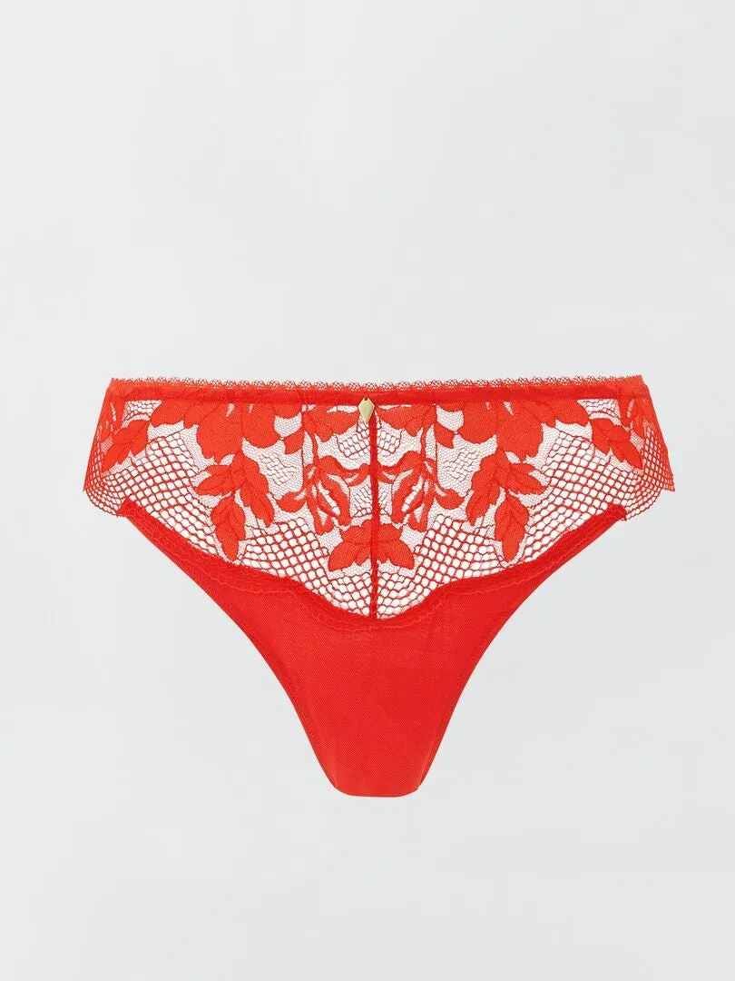 Slip de encaje 'Sans Complexe' - ROJO