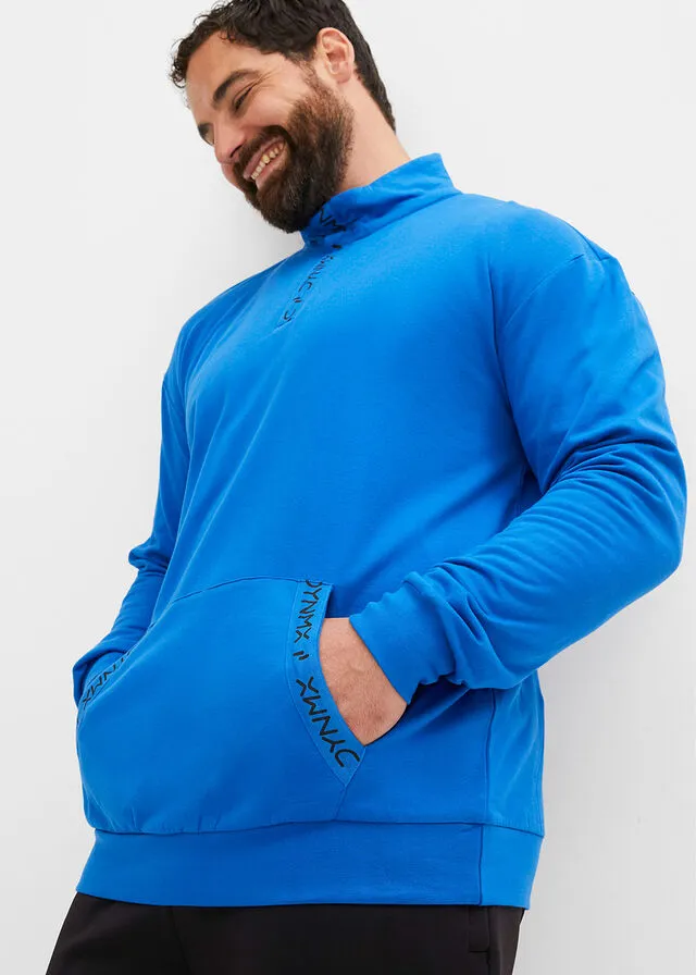 Sudadera con cuello troyer de algodón sostenible Azur