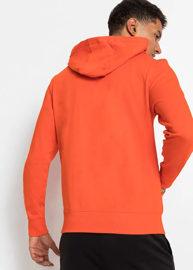 Sudadera de algodón sostenible con capucha naranja sanguina