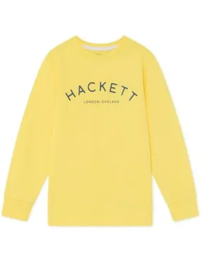 sudadera hackett logo amarillo para niño