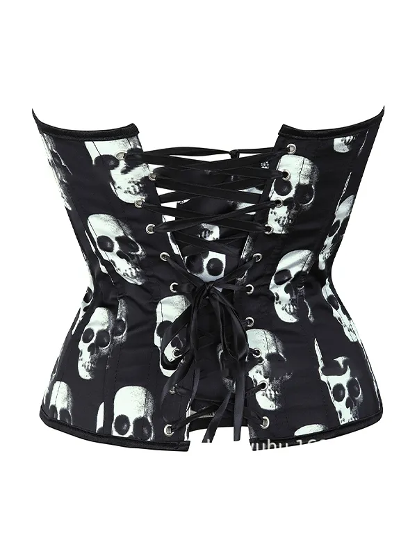 Top corsé moldeador de cuerpo con estampado de calavera