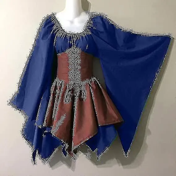 Trajes renacentistas medievales para mujeres Vestido de corsé pirata Manga de bengala para mujeres Vestido corto tradicional irl