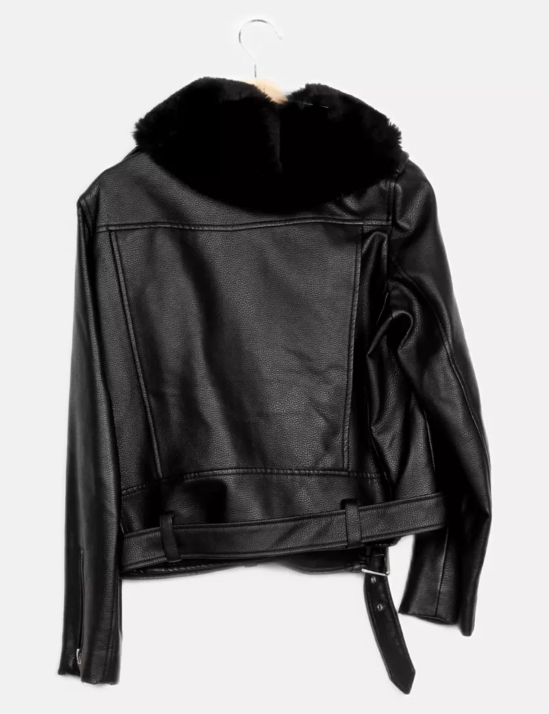 Zara Chaqueta biker Polipiel