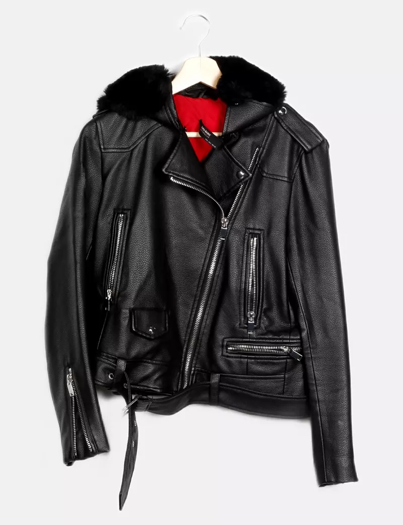 Zara Chaqueta biker Polipiel